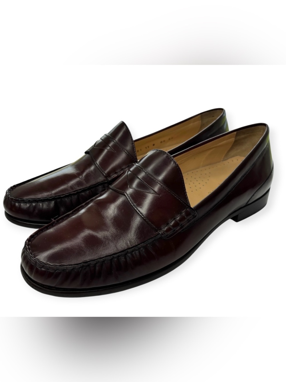 Cole Haan Nike Air Penny Loafers Womens Sz 11 B Burgundy Leather Vintage Preppy